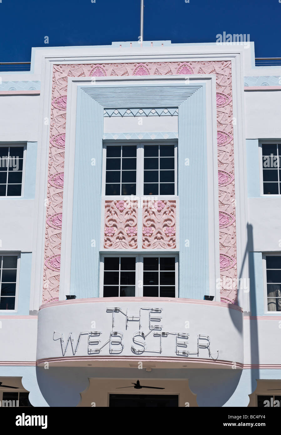 Art-Deco-Architektur, Hotels, South Beach, Miami, The Webster Hotel Stockfoto
