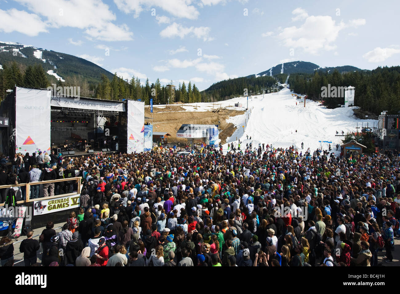 Telus Musik Festival 2009 Whistler Mountain Resort Austragungsort der Olympischen Winterspiele 2010 Stockfoto