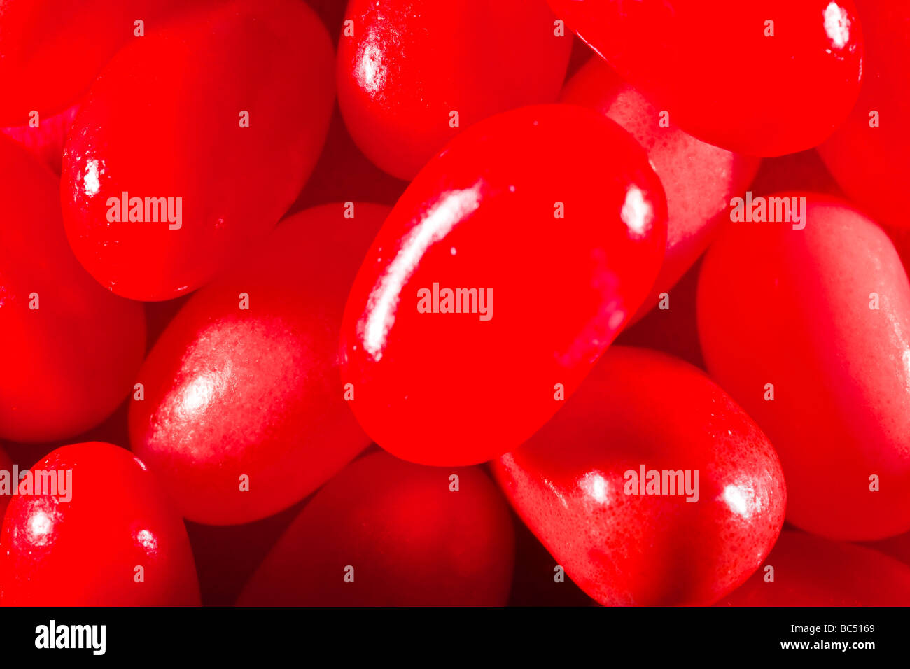 Rote Gummibärchen in 16-Bit erfasst und in Adobe1998-Farbraum schwierig Rot-Töne zu halten Stockfoto