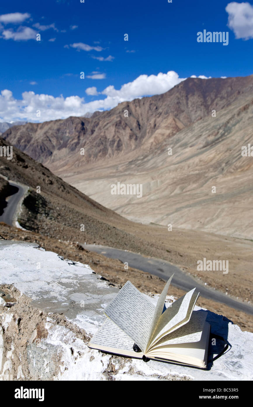 Reise-Tagebuch. Nubra Valley. Ladakh. Indien Stockfoto