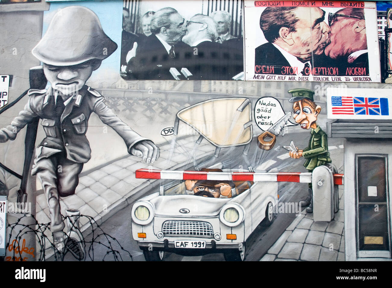 Berlin Wall, East Side Gallery, Berlin, Deutschland Stockfoto