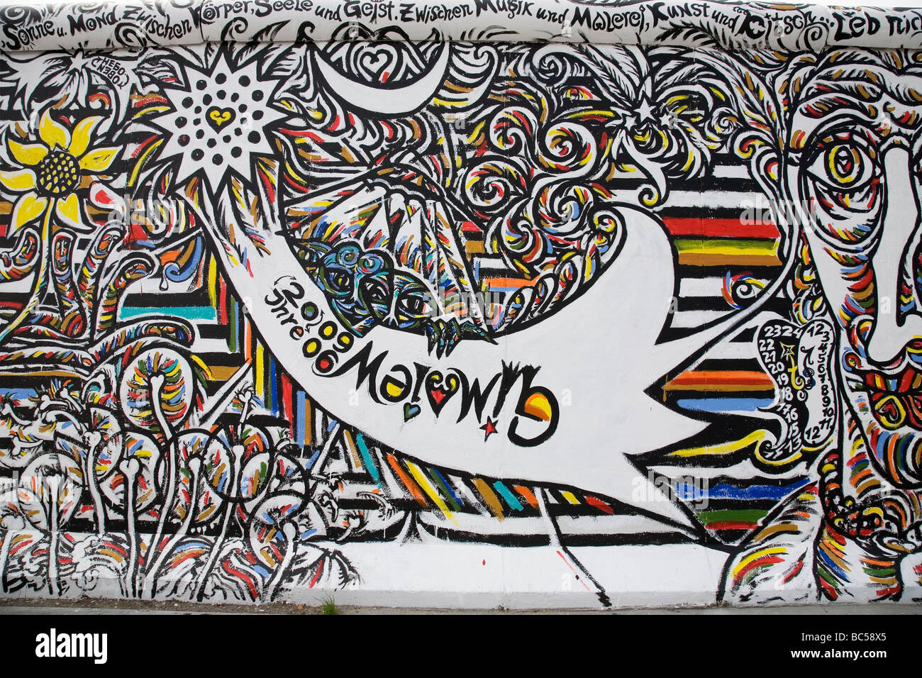 Berlin Wall, East Side Gallery, Berlin, Deutschland Stockfoto