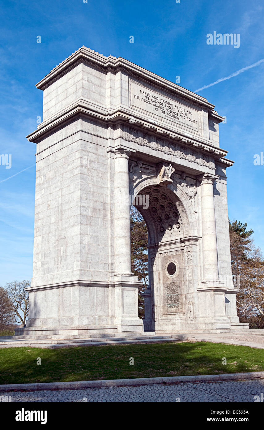 Das National Memorial Arch bei Valley Forge National Historical Park, Senke-Schmiede, PA, USA Stockfoto