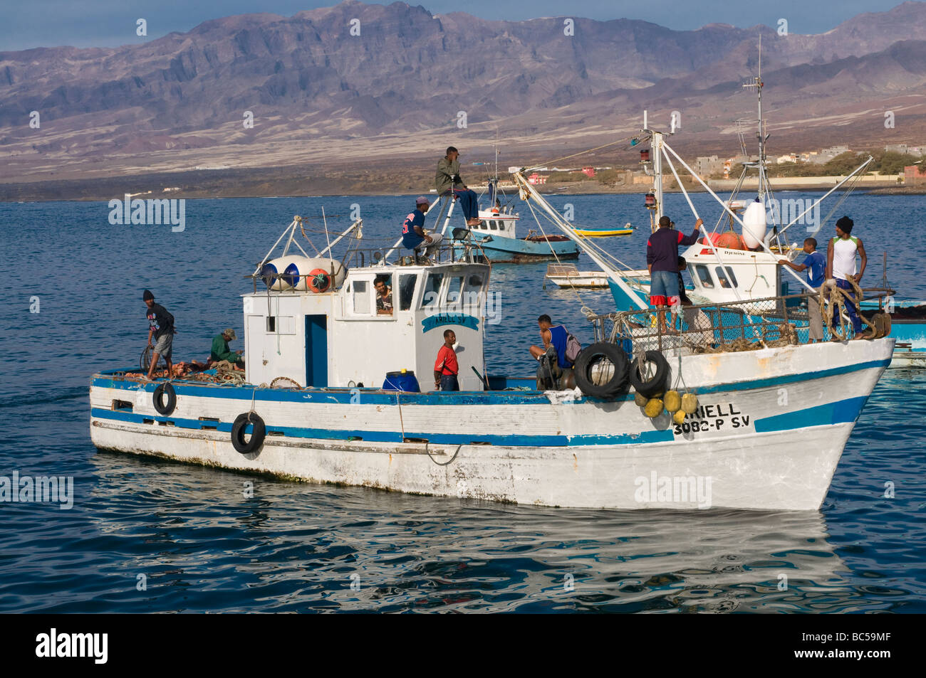 Fisher Hafen San Vincente Mindelo Cabo Verde Afrika Stockfoto