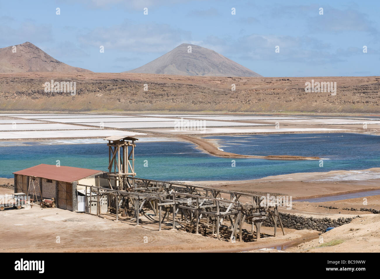 Salina Salz Seen Sal Pedro Da Sal Cabo Verde Afrika Stockfoto