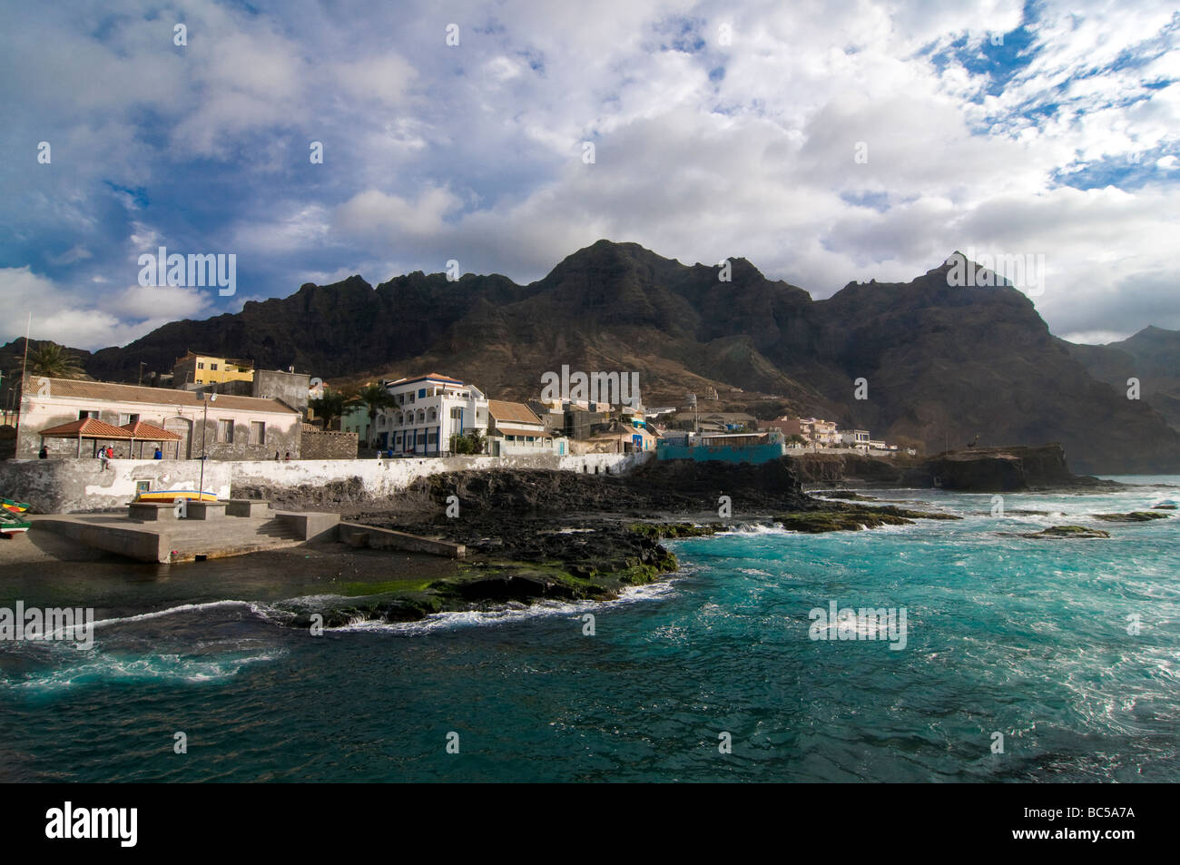 Hafen Gebäude San Antao Cabo Verde Afrika Stockfoto