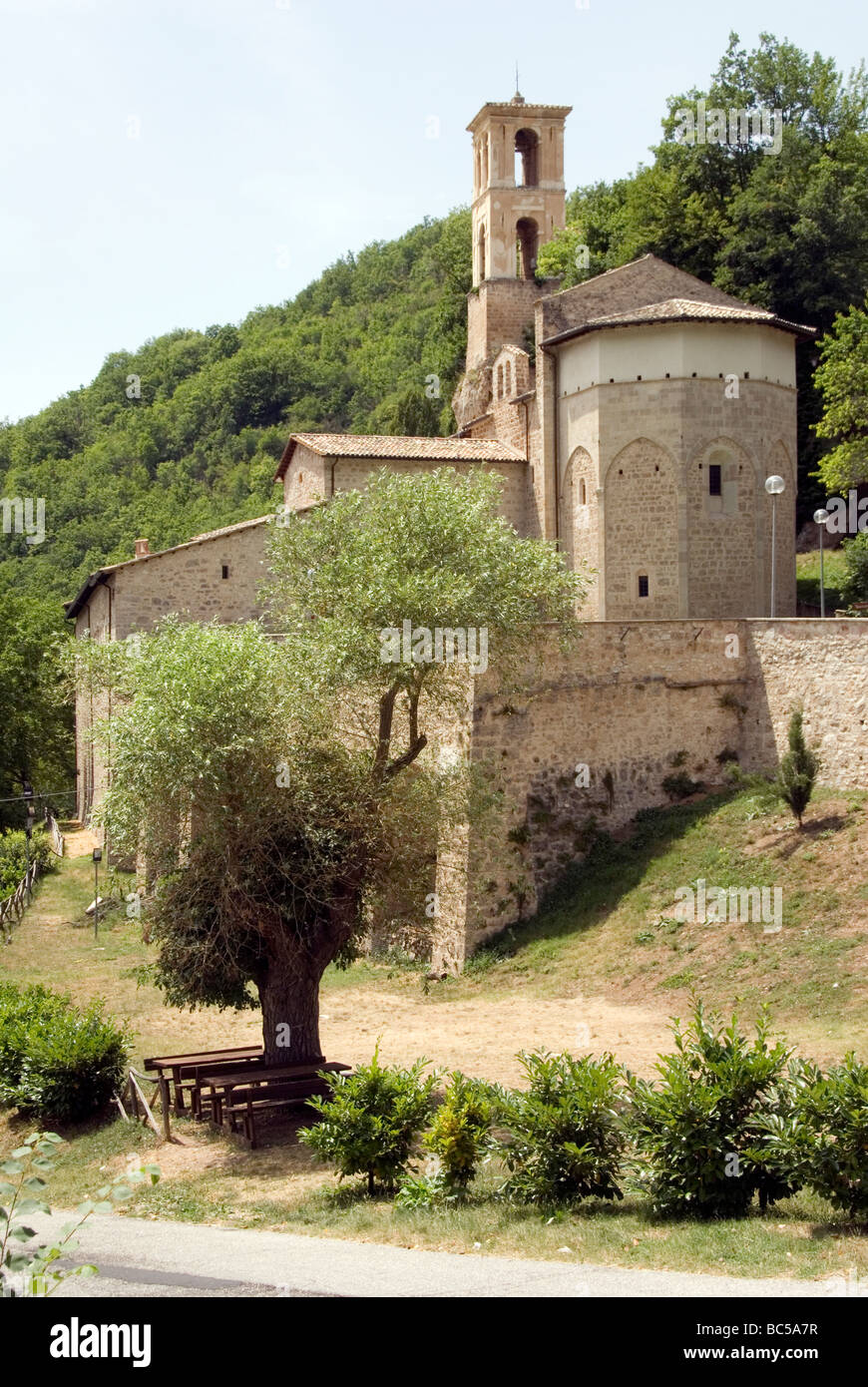 Abadia Sant'Eutizio Umbrien Italien Stockfoto