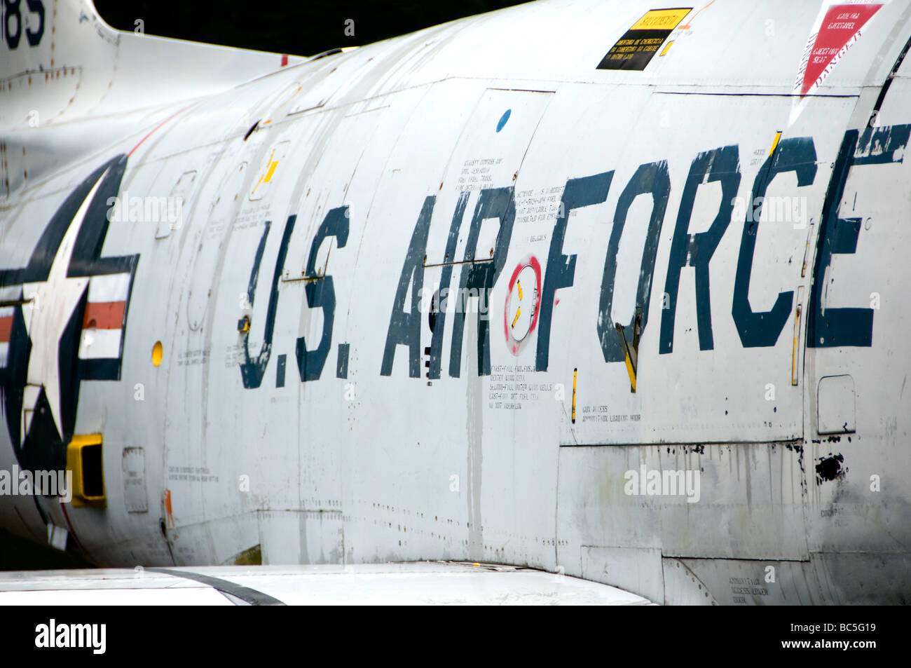 Ein US Air Force Jet befindet sich jetzt in einem Museum in den Niederlanden Stockfoto