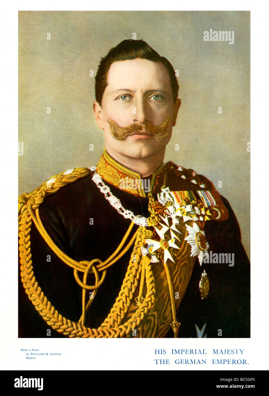 Kaiser Wilhelm II 1901 Farbfoto Porträt der letzte deutsche Kaiser und