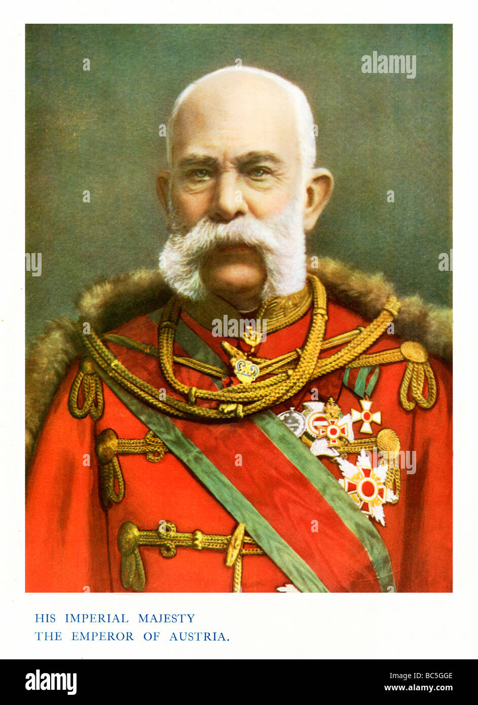 Kaiser Franz Joseph 1901 Farbfoto Porträt des Kaisers von Österreich und Königs von Ungarn 1830 1916 Stockfoto