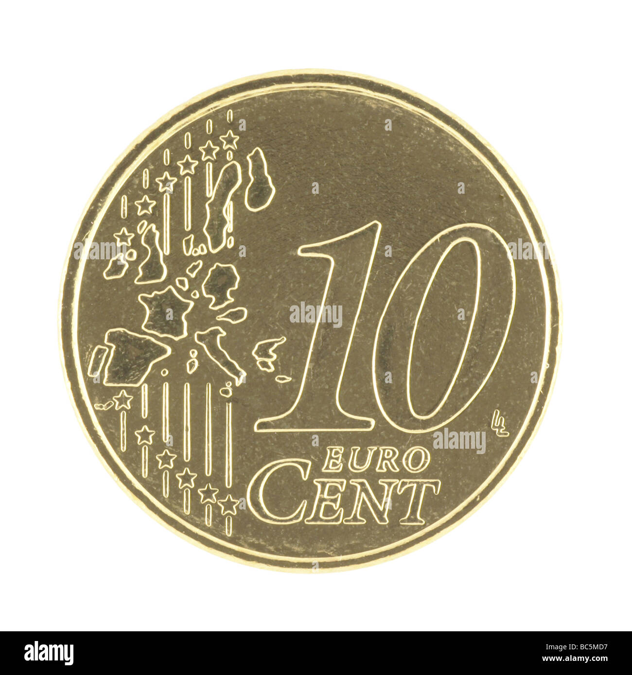 10 Cent mit neuen Karte Stockfoto