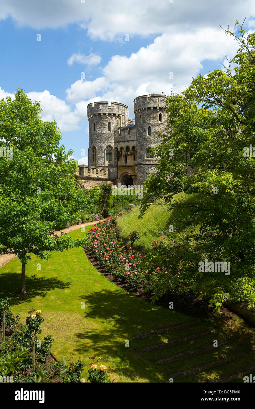 Das Grundstück und die Gärten von Schloss Windsor in England, Stockfoto