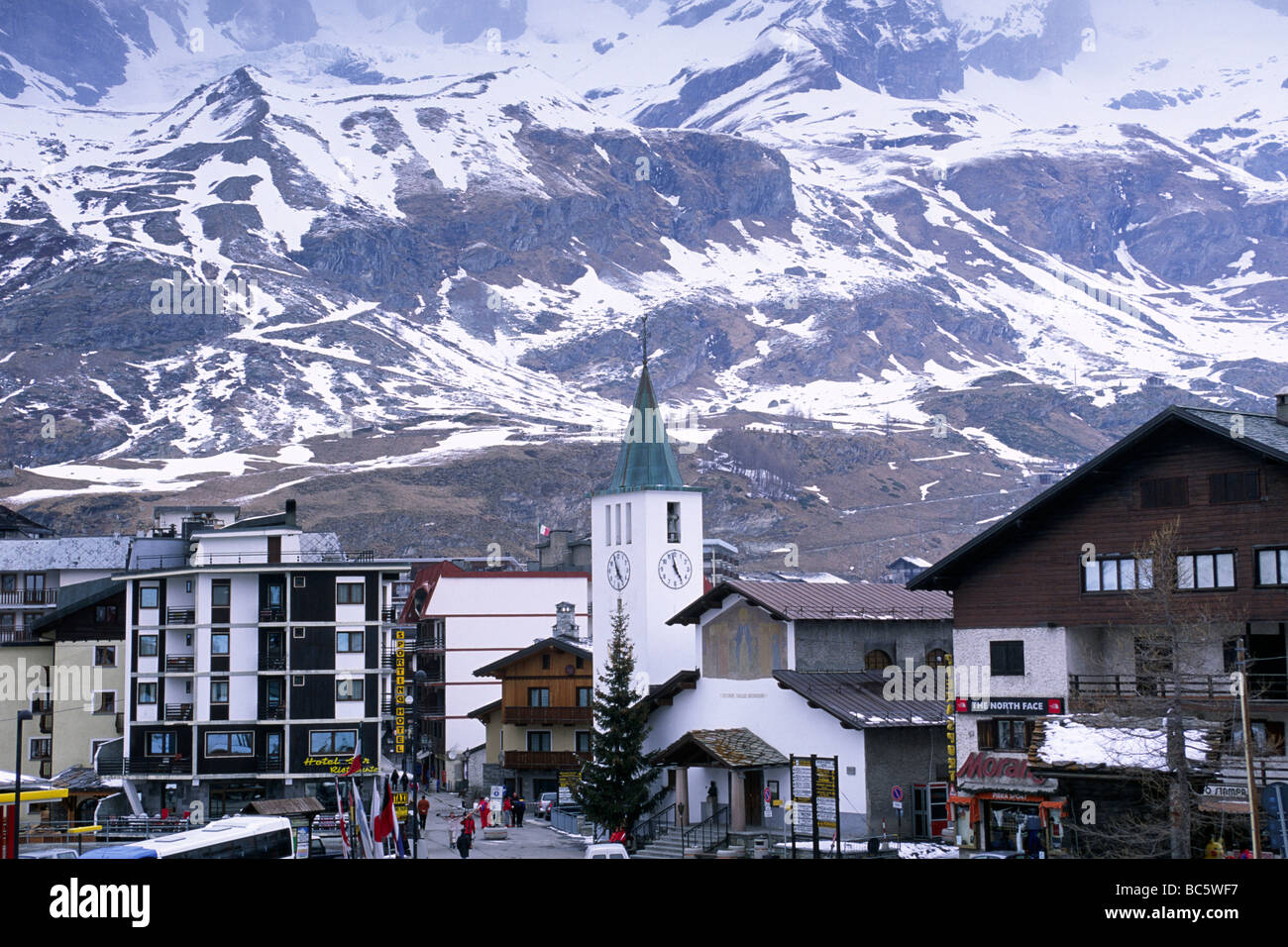 Breuil Cervinia, Valle d'Aosta, Italien Stockfoto