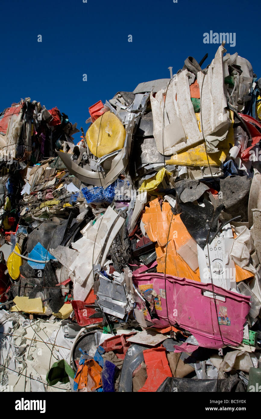 Deponie, Stapel von sortierte Abfälle Stockfoto