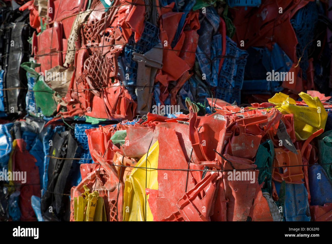 Deponie, Stapel von Kunststoffabfälle Stockfoto