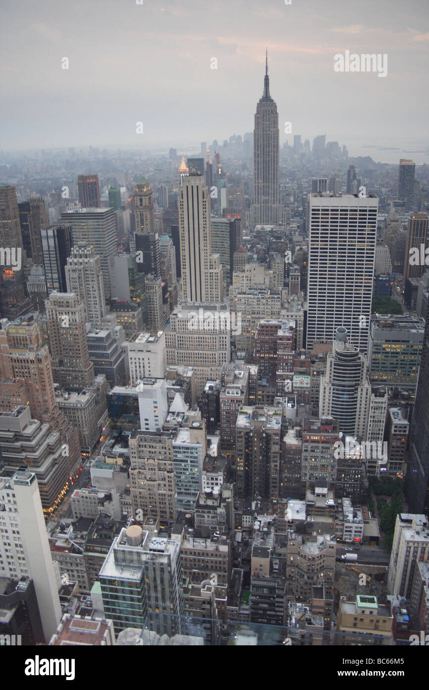 Blick auf Manhatten aus dem Rockefeller Center, New York Stockfoto