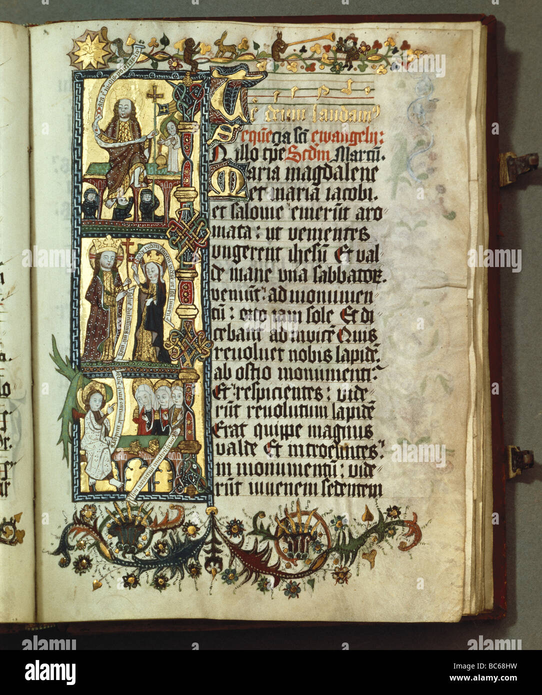 Religion, Christenheit, Bücher, Liturgisches Buch, Osterseite, Beleuchtung,  ca. 1470 Stockfotografie - Alamy