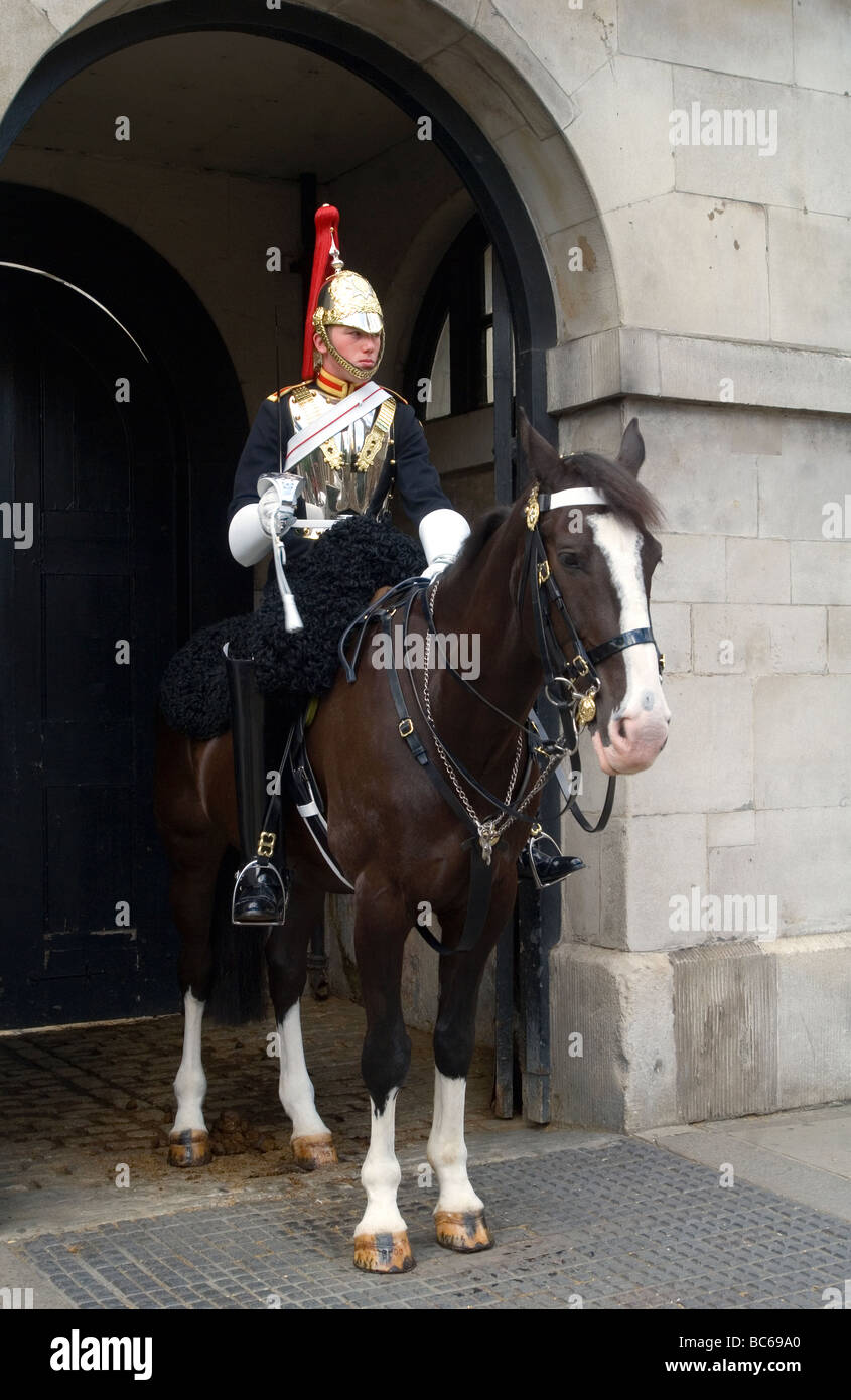 Horse Guard im Einsatz in Whitehall Stockfoto