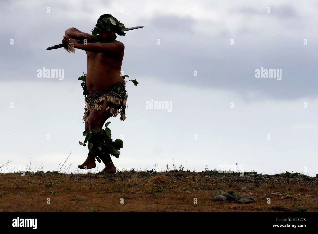 Maori Knochen sind geglaubt, um der ursprünglichen Siedler nach Neuseeland, zurückgekehrt und umgebettet Wairau Bar, Marlborough Stockfoto