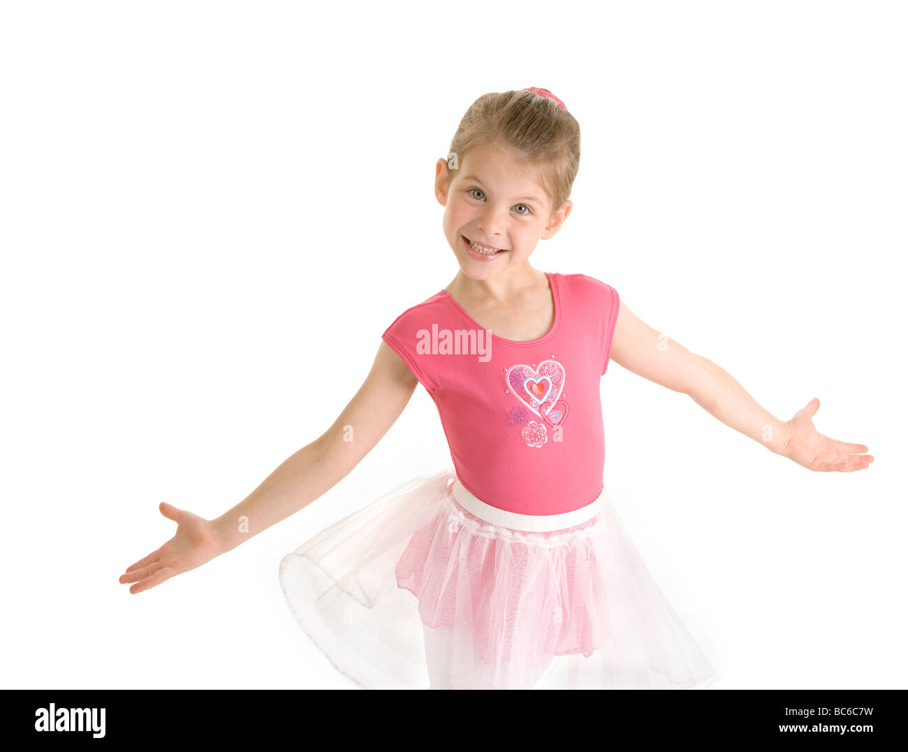 kleine Ballerina lächelnd Stockfoto