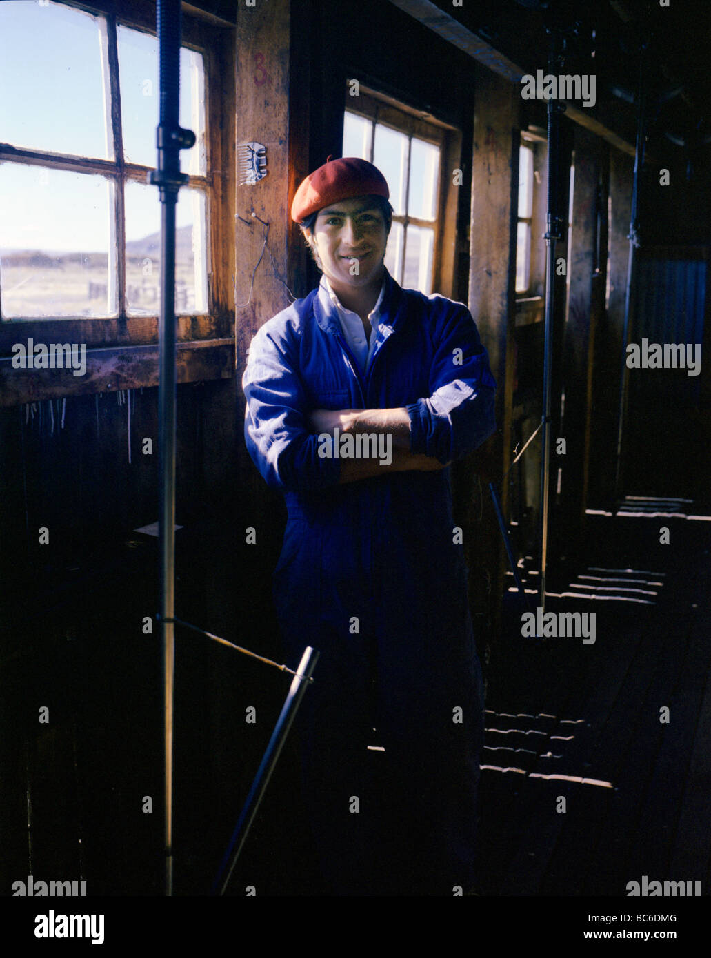 Arbeiter im patagonischen Schaf Ranch. Stockfoto