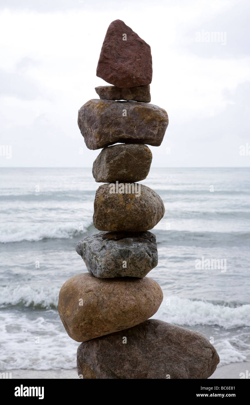 Deutschland, Mecklenburg-Vorpommern, Insel Rügen, Steinhaufen, Nahaufnahme Stockfoto