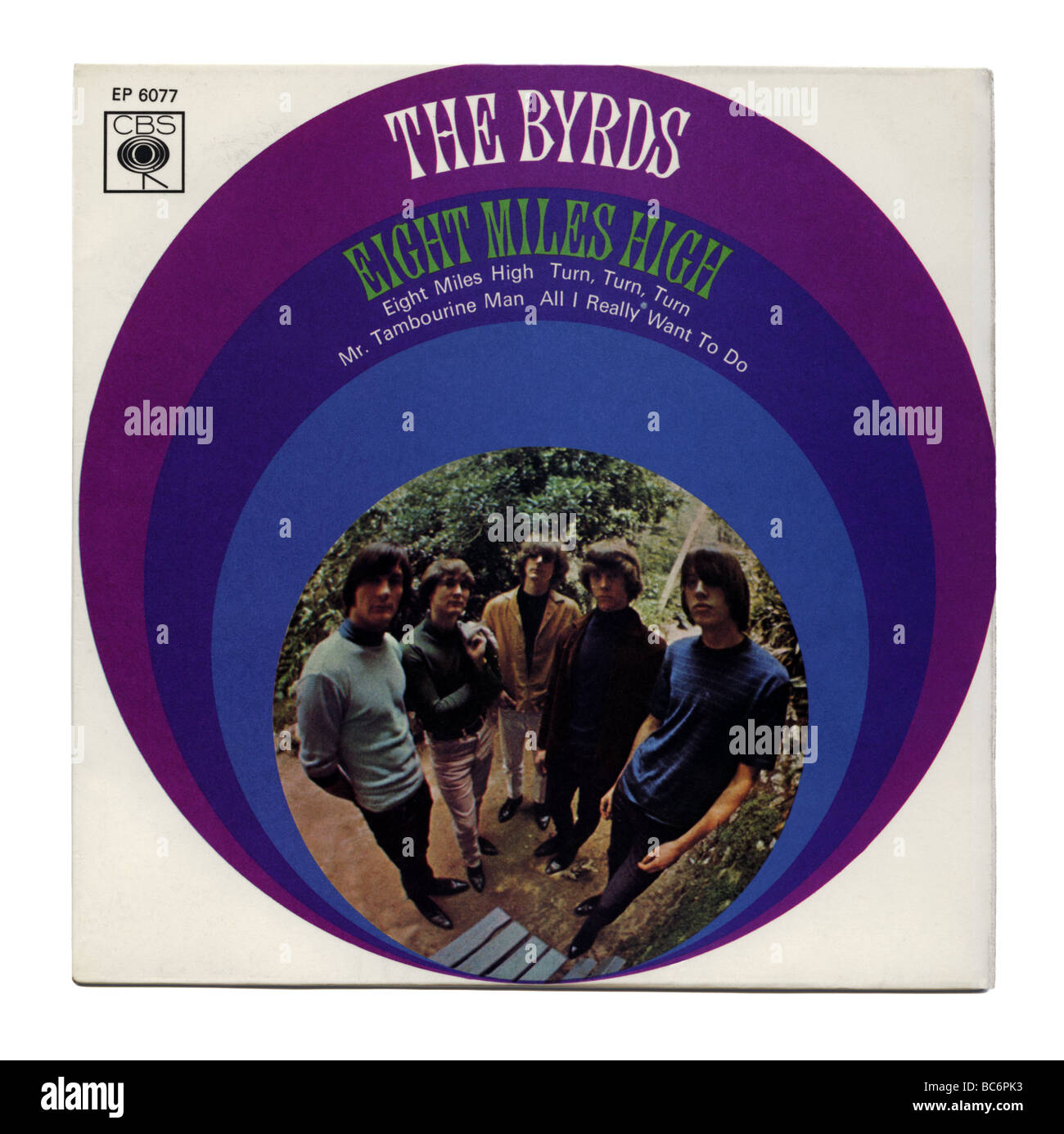 "8 Miles High" EP von The Byrds, ein Rock-Datensatz erstmals veröffentlicht 1966 Stockfoto