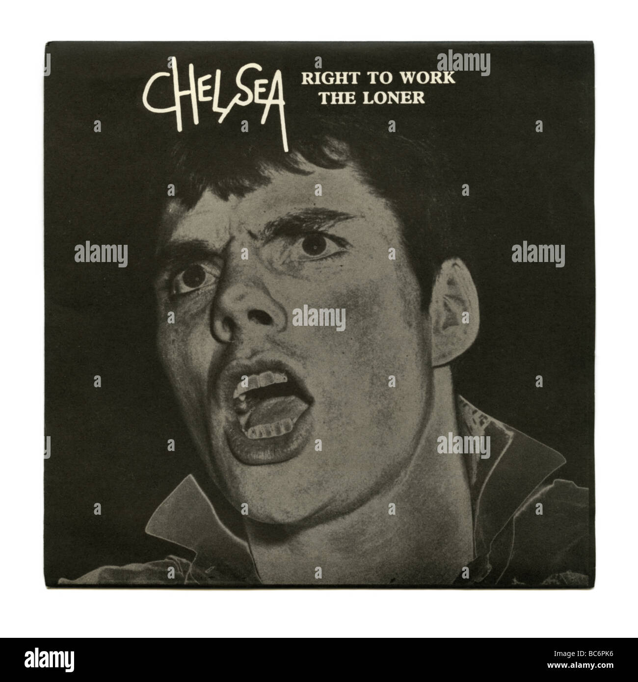 "Recht auf Arbeit" Single von Chelsea, eine Punk-Rock-Platte 1977 erstmals veröffentlicht Stockfoto
