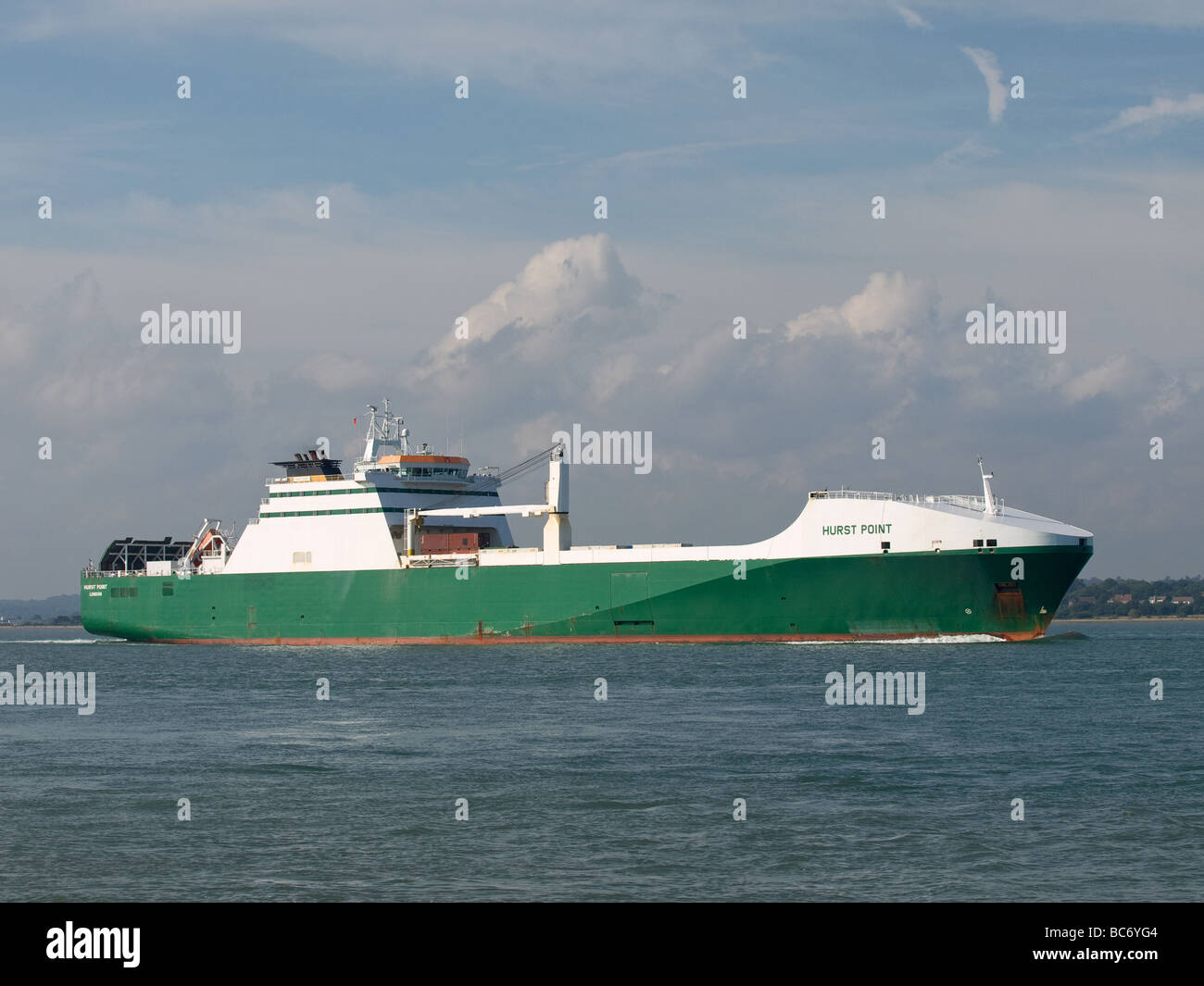 Roll-on / Roll-Off Schiff Hurst Punkt verlassen Southampton UK Stockfoto