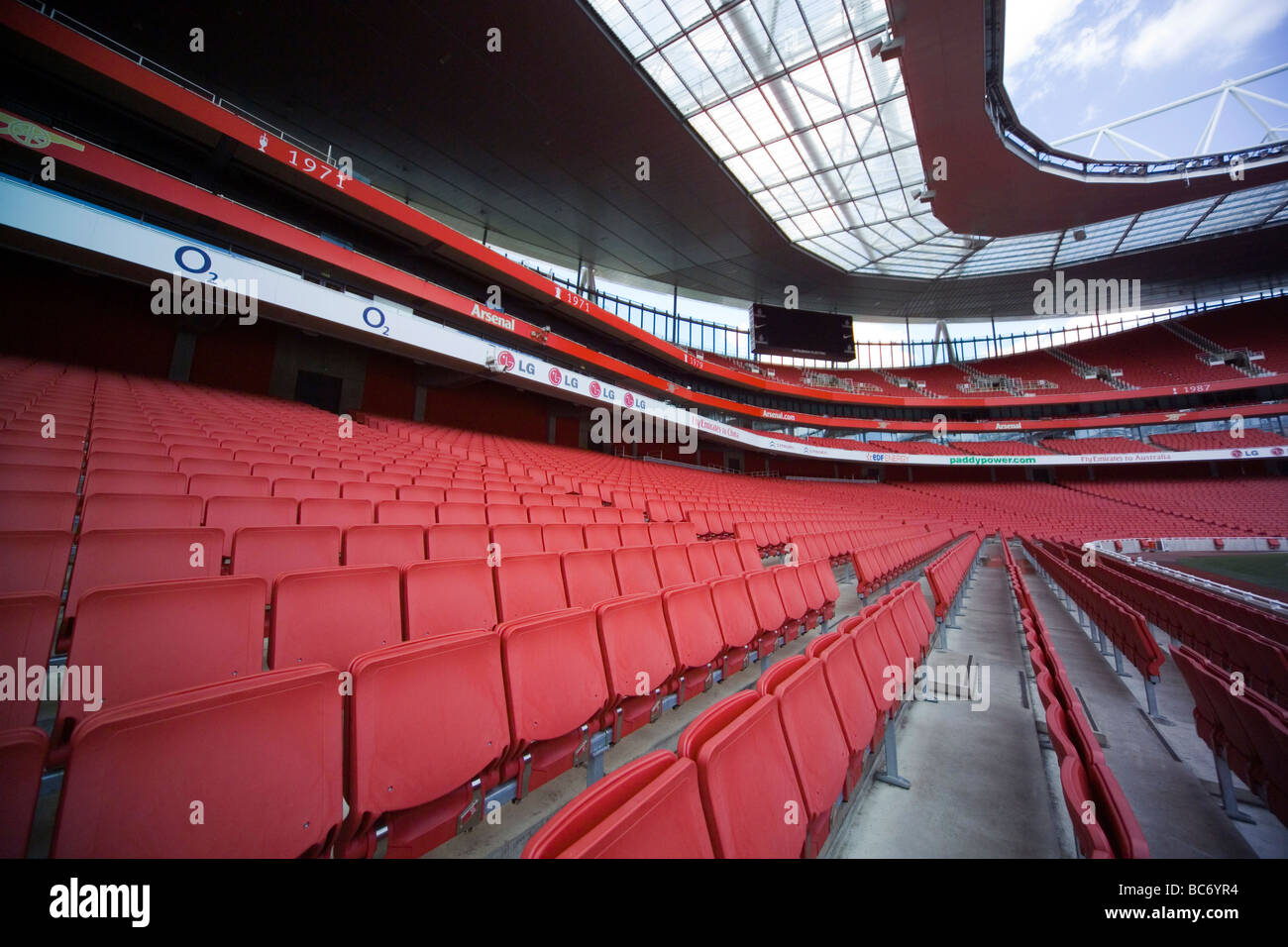 Arsenal-Bestuhlung Stockfoto