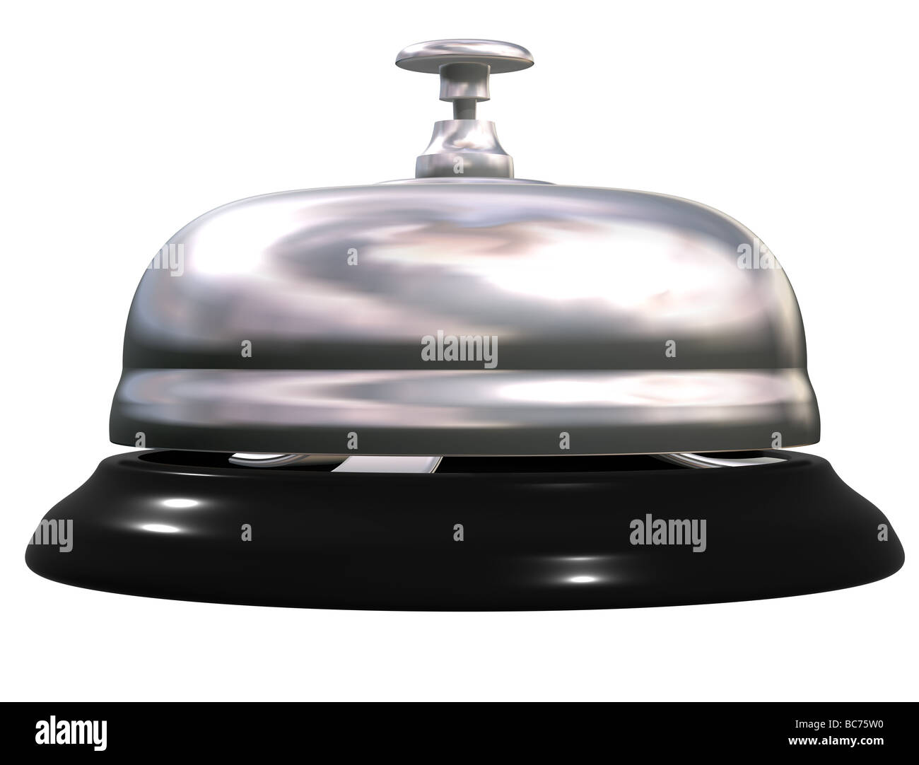 Isolierte Abbildung einer Glocke Silber und schwarz Rezeption Stockfoto