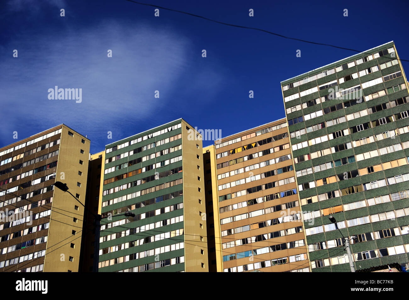 Wolkenkratzer auf La Candelaria Nachbarschaft in Bogota Kolumbien Stockfoto
