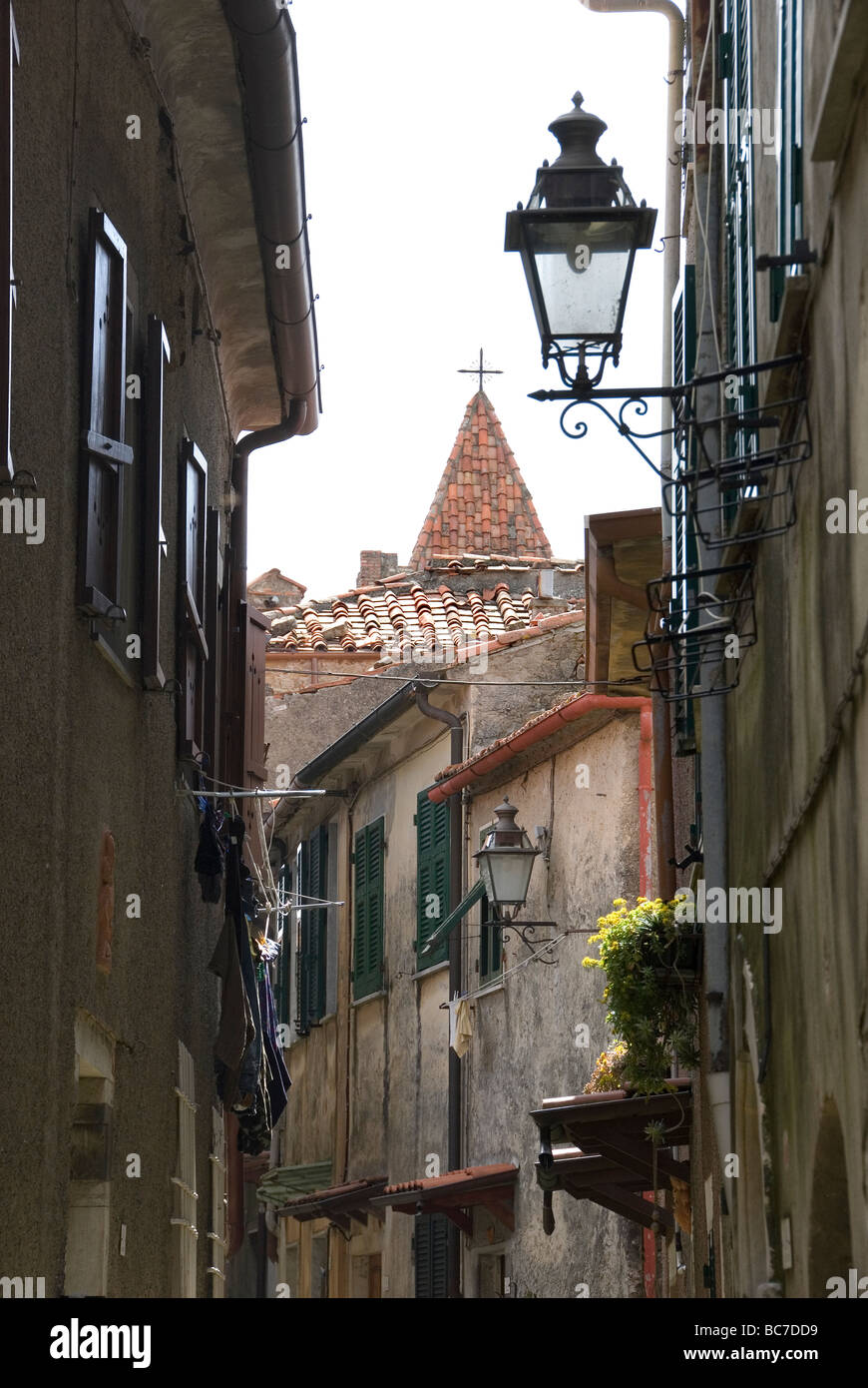 Straße in Fosdinovo, Prov Massa Carrara, Toskana Italien Stockfoto