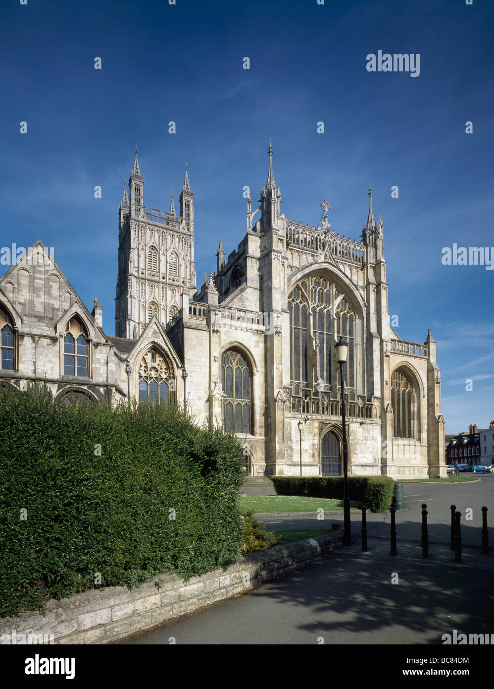 Gloucester Kathedrale Westfassade Stockfoto