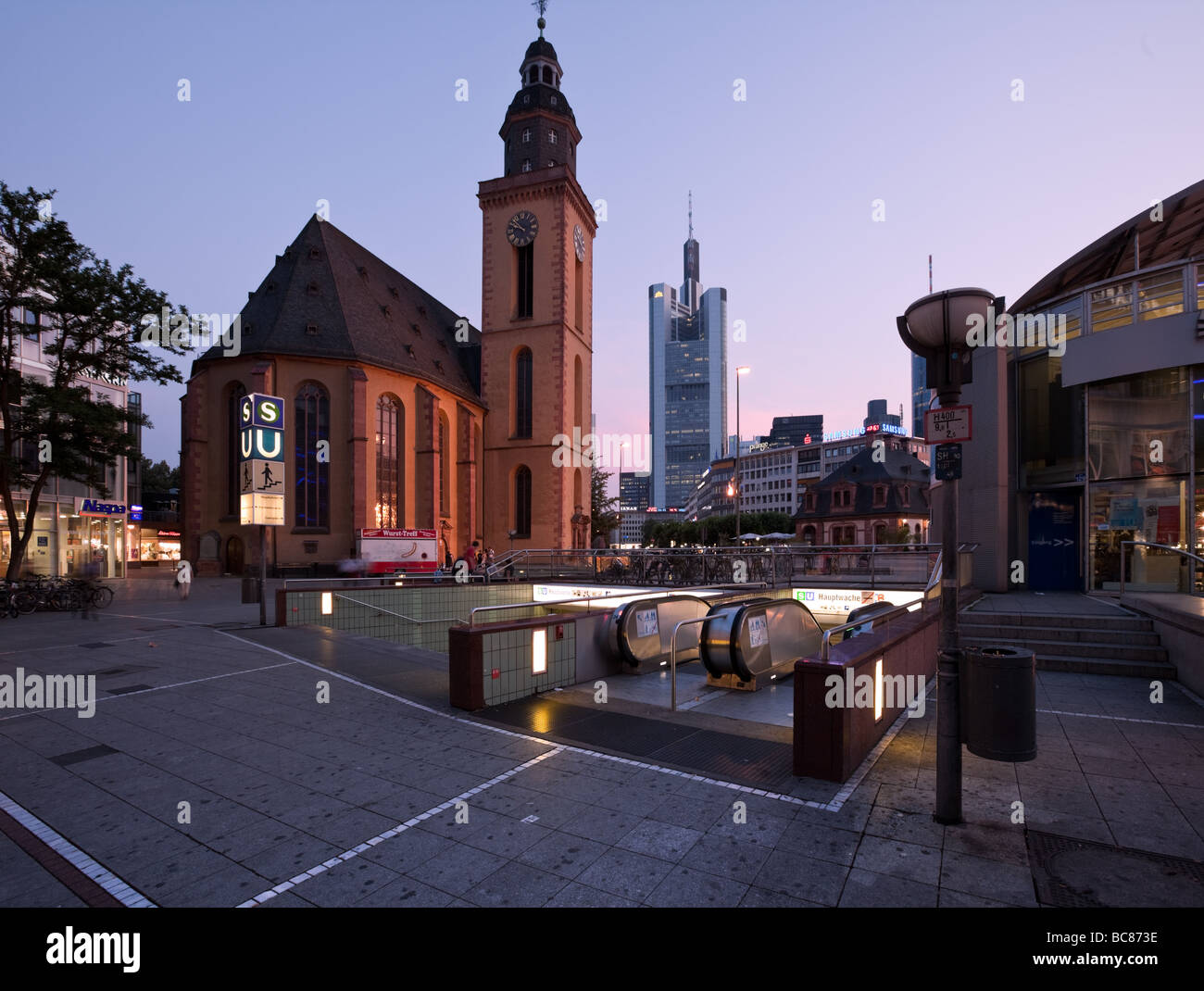 Hauptwache im Zentrum von Frankfurt Stockfoto