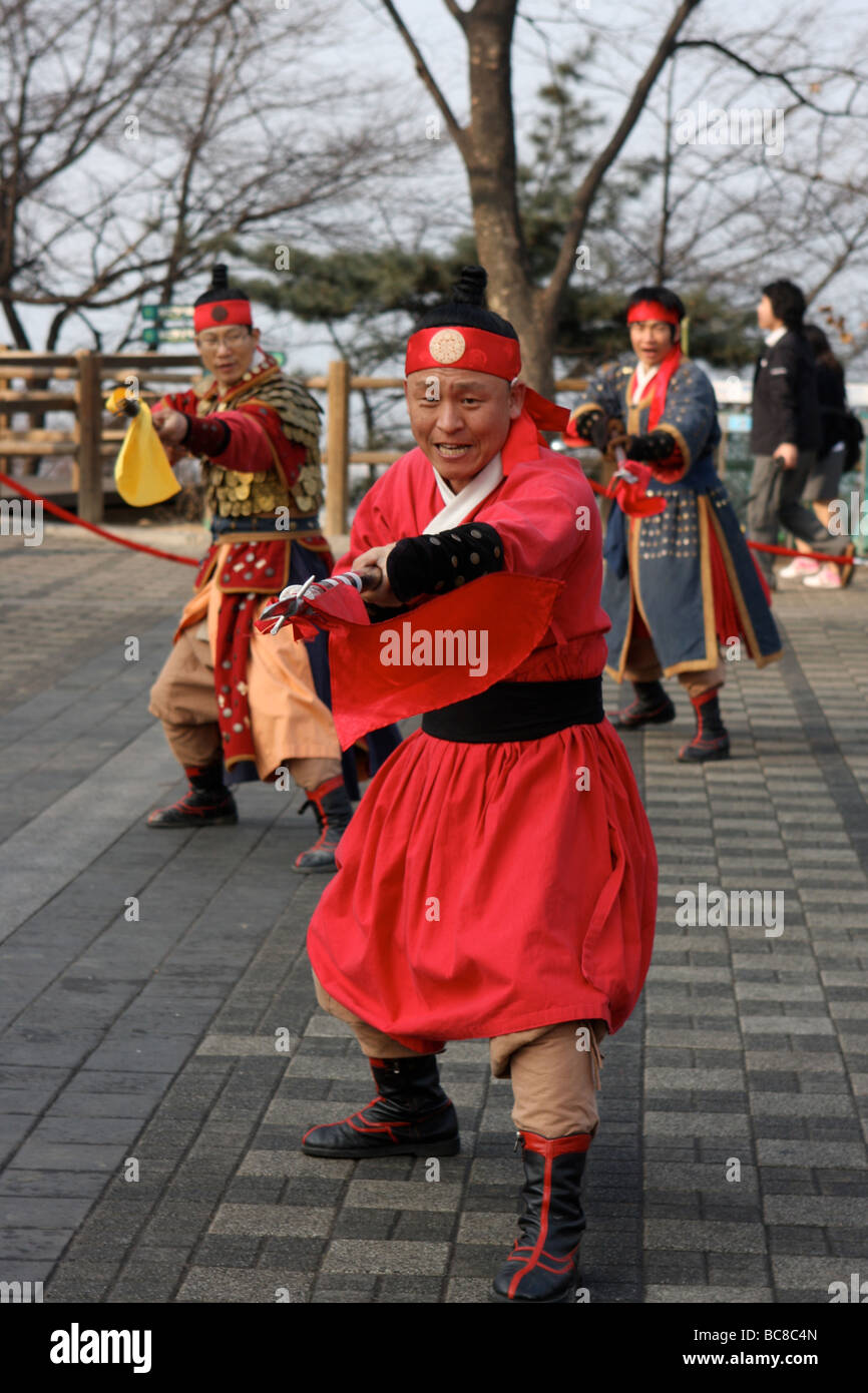 Koreanischer Krieger Demo Stockfoto