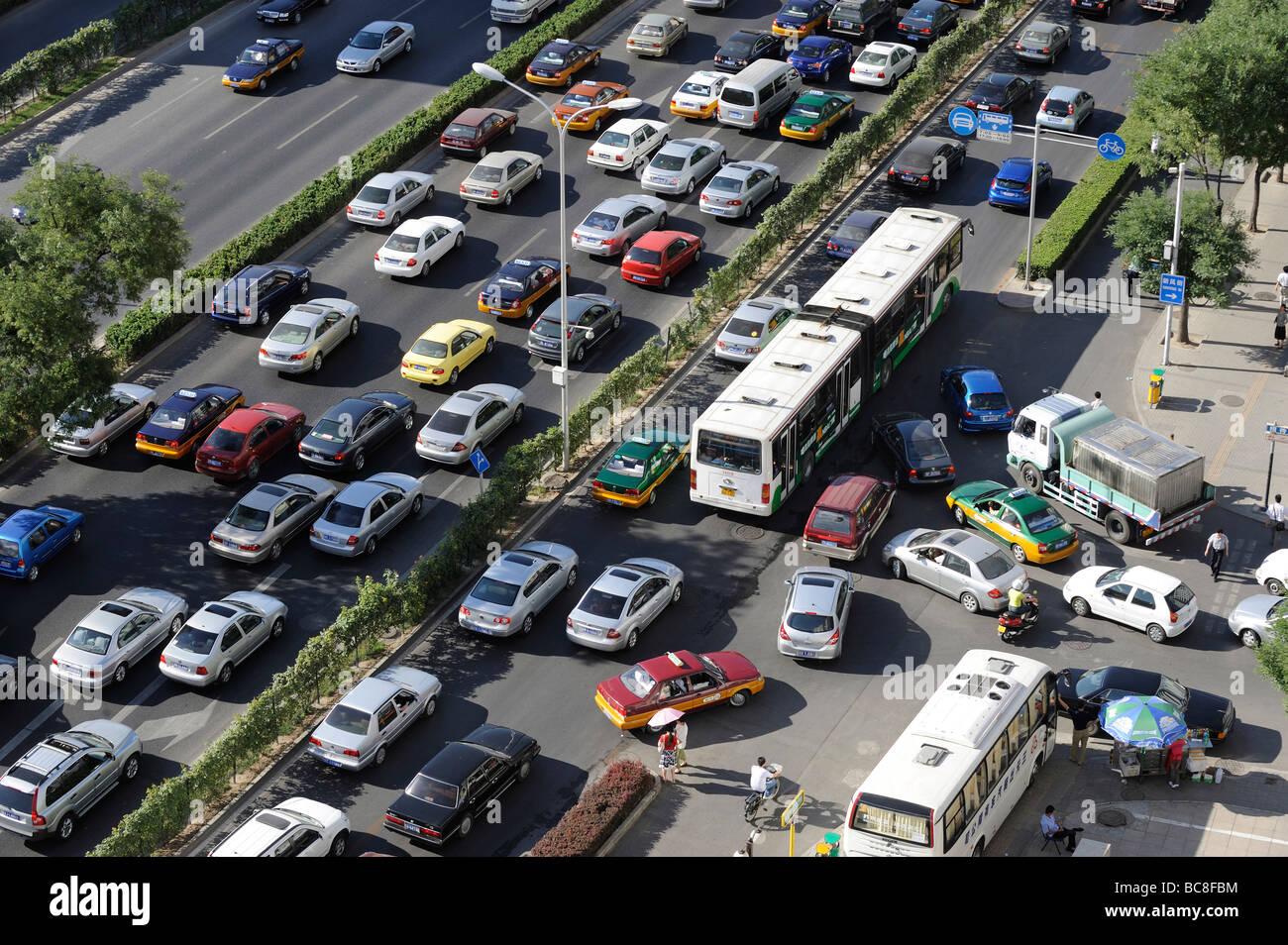 Stau in Peking, China. 2009 Stockfoto