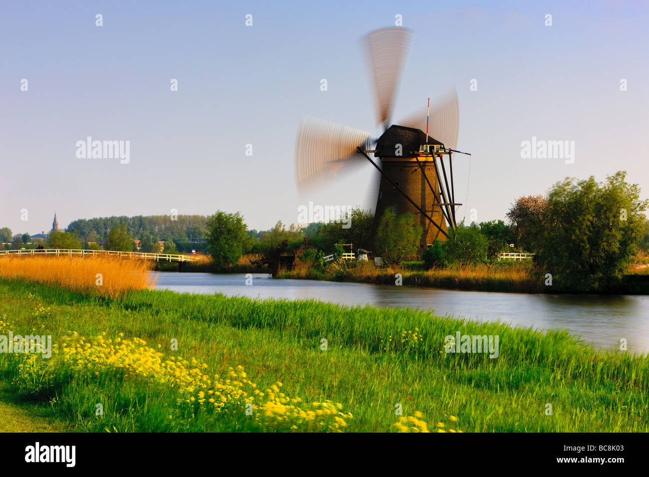 Windmühlen in Kinderdijk, Niederlande Stockfoto