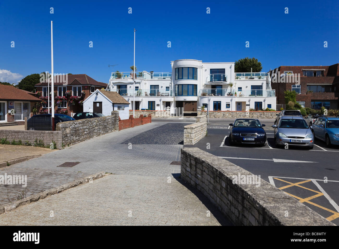 Modernistisches Haus Shore Road Warsash Hampshire UK Stockfoto