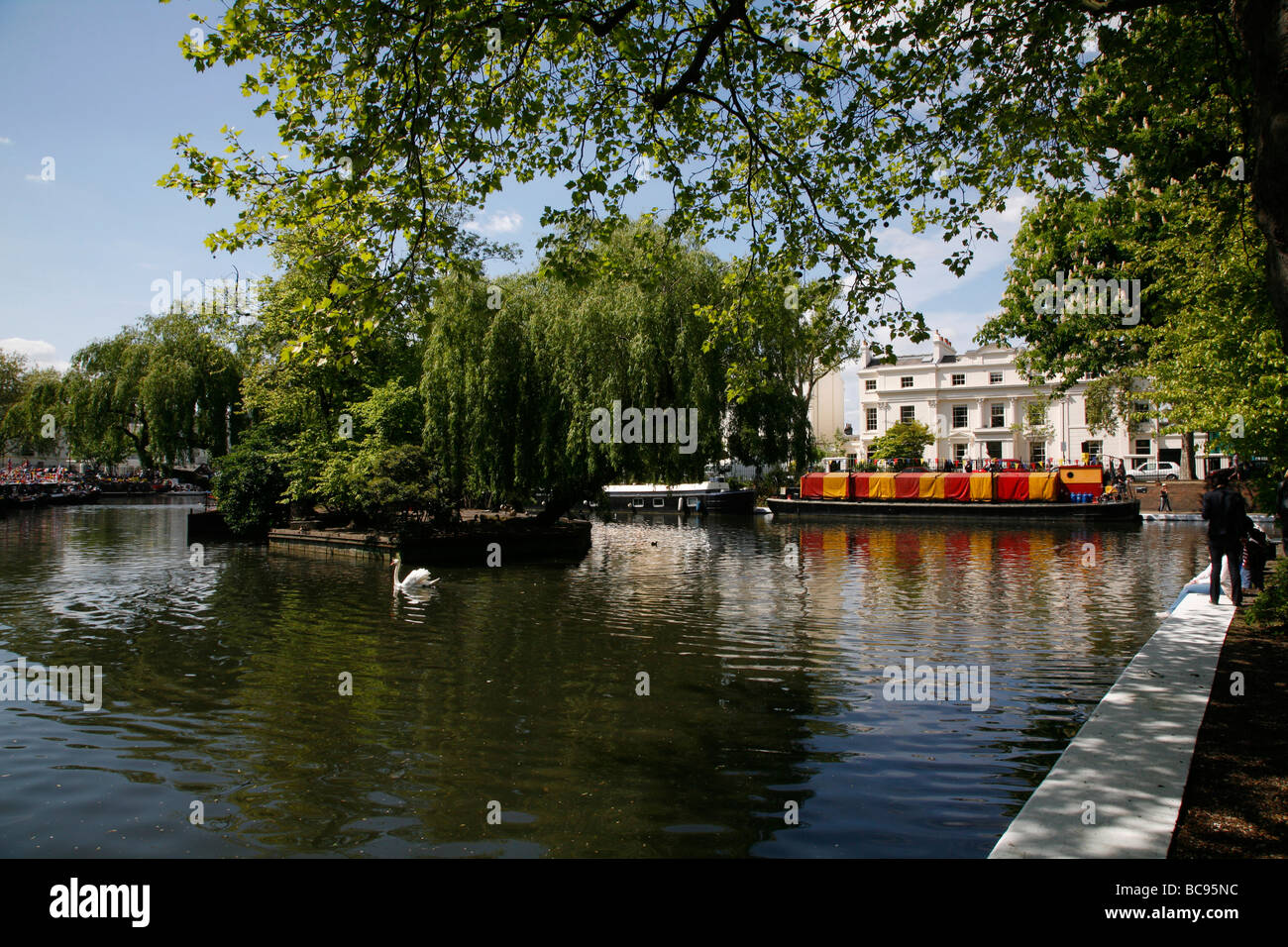 Brownings Insel mitten in Little Venice, Maida Vale, London, UK Stockfoto