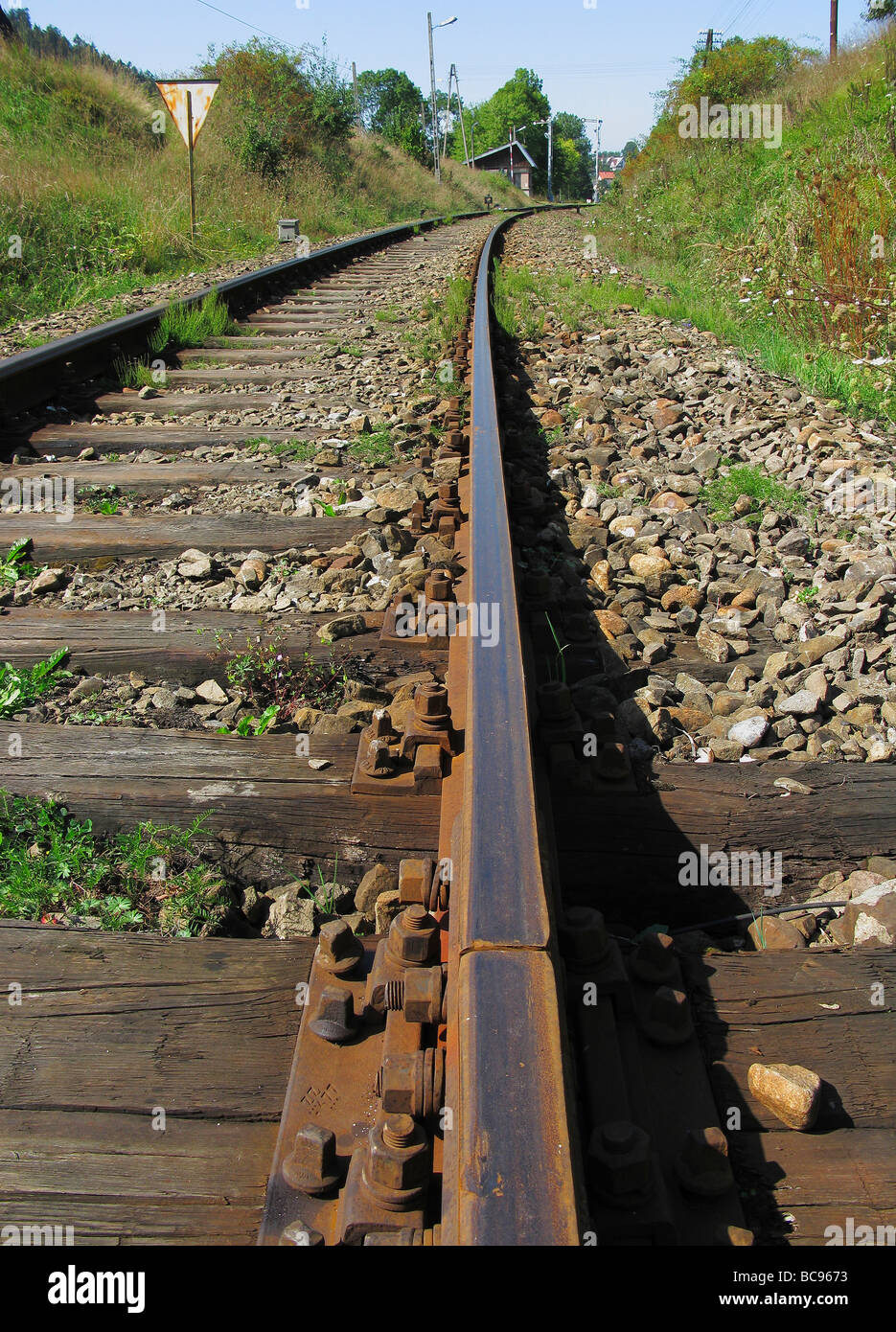 Schiene-Straße-Konzept Stockfoto