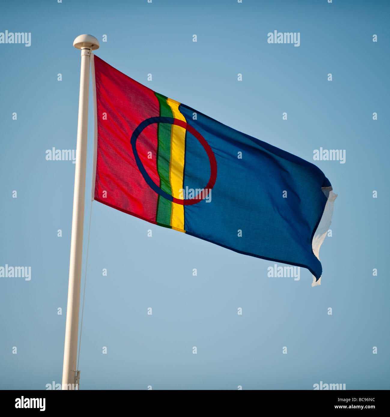 Sami Lappland Lapland Flagge Stockfoto