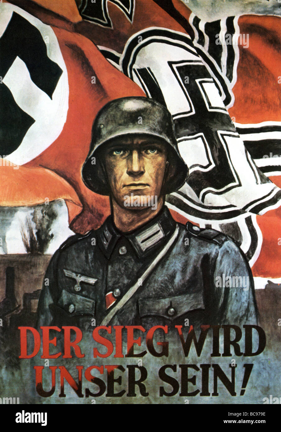 Nazi-Plakat 1942 verkündet, dass der Sieg wird unser sein Stockfoto