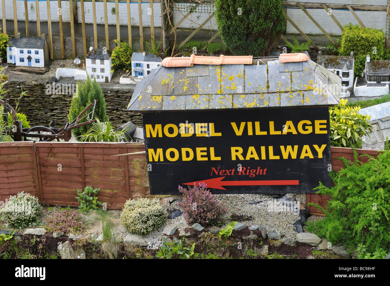 Modelldorf und Eisenbahn, Polperro, South East Cornwall, UK Stockfoto