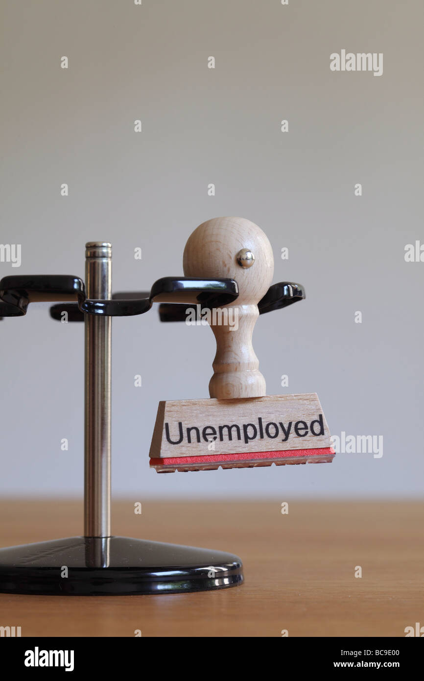 Stempel mit Inschrift Arbeitslose Stockfoto