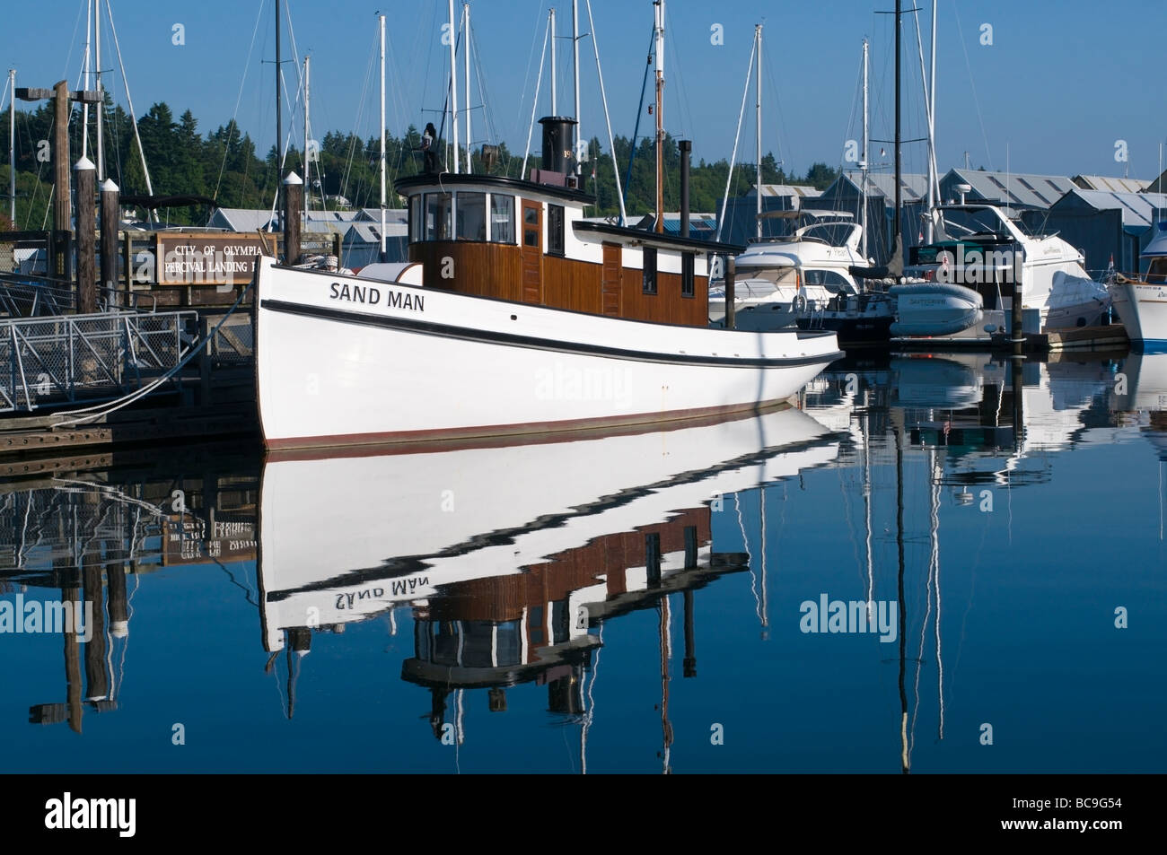 Der historische Schlepper, Sand-Mann ist ein schwimmendes Museum nordwestlich maritimer Geschichte. Stockfoto