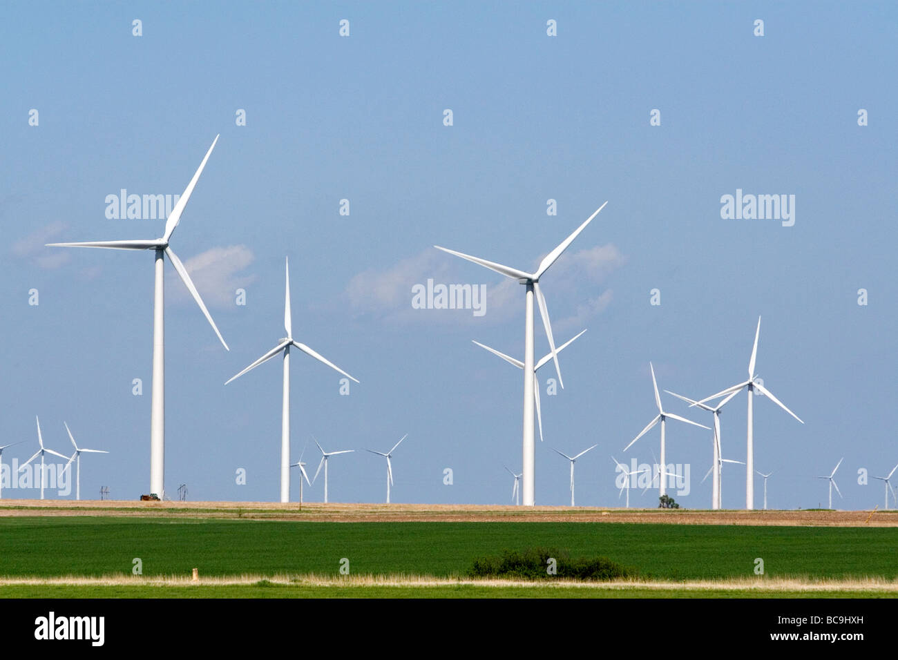 Windkraftanlagen die Smoky Hills Windpark in Ellsworth County Kansas USA Stockfoto
