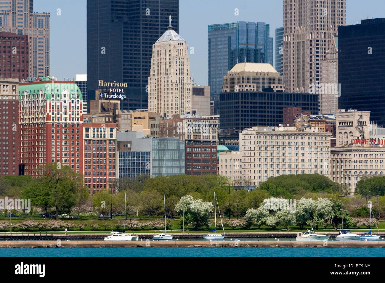 Hochhäuser und Skyline von Chicago Illinois USA Stockfoto