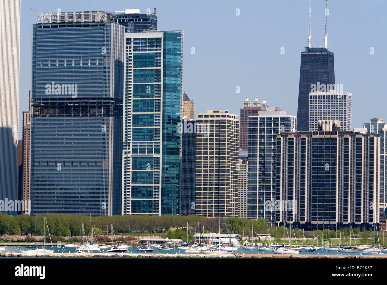 Hochhäuser und Skyline von Chicago Illinois USA Stockfoto