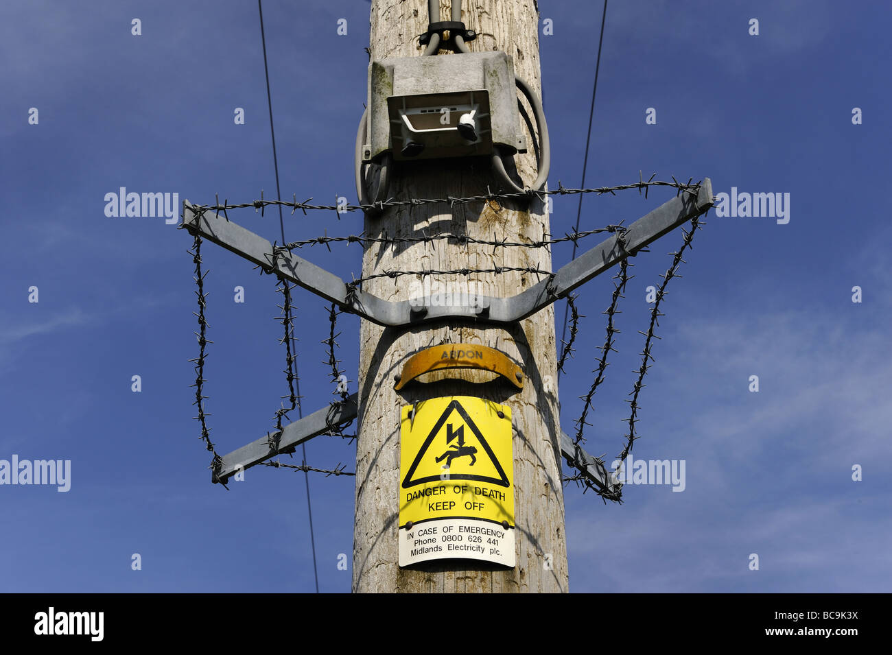 Elektrizität Mast, Shropshire Stockfoto